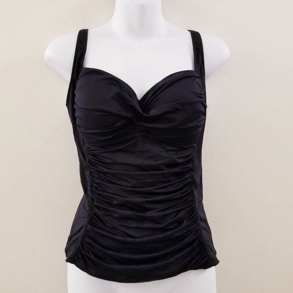La Blanca Black Tankini Top - Size 10 - Picture 3 of 8